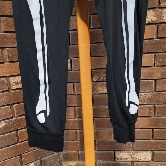 Skeleton printed jogger pajama pants pull on plus size Halloween fall pants - Picture 3 of 5